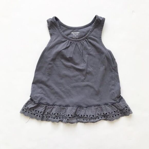 Old Navy gray eyelet hem tank top VGUC XS(5) - Picture 1 of 4